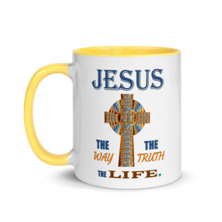 Jesus, The Way, The Truth, The Life Mug with Color Inside
