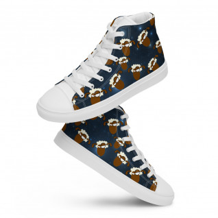 Shear Perfection Ranch-Sheep On A Starry Night-Women’s high top canvas shoes
